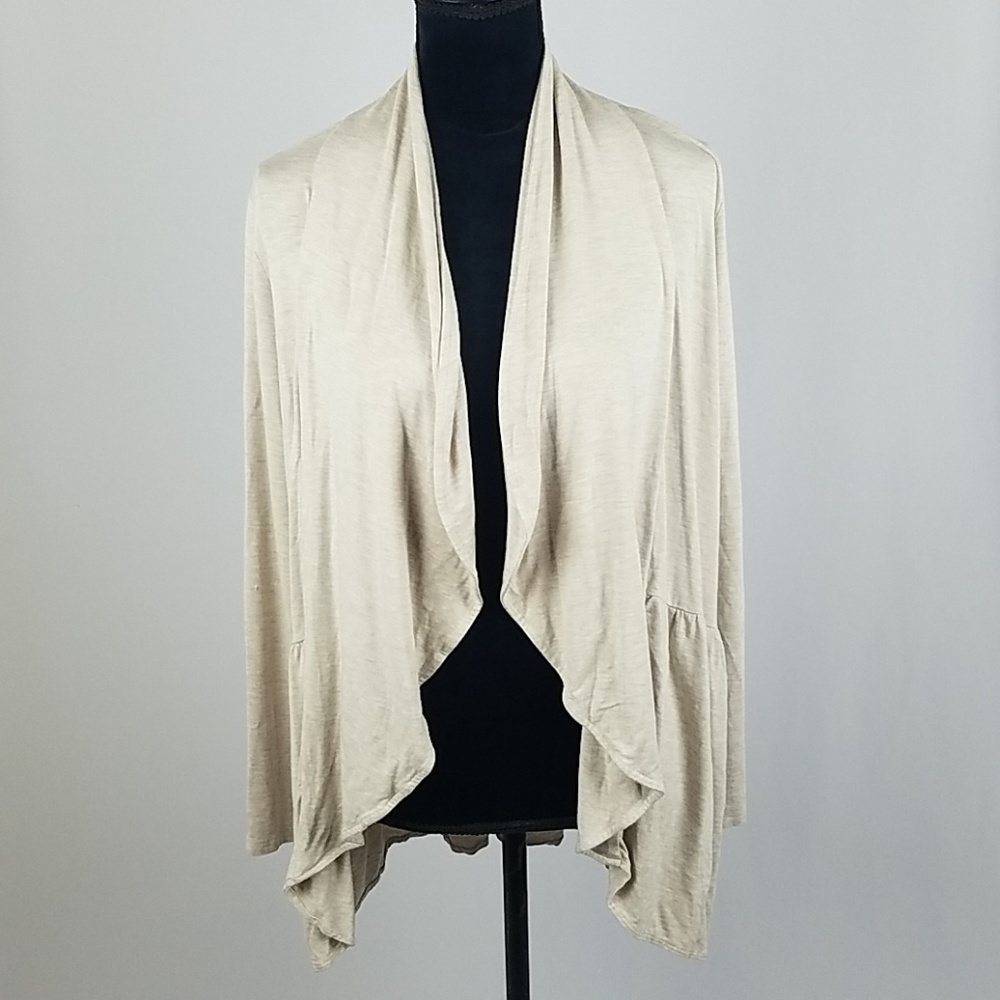 LOGO by Lori Goldstein S knit open front‎ cardigan